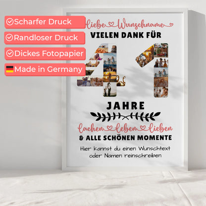 Personalisiertes Poster 41 Geburtstag Für Bruder Schwester Papa & Mama