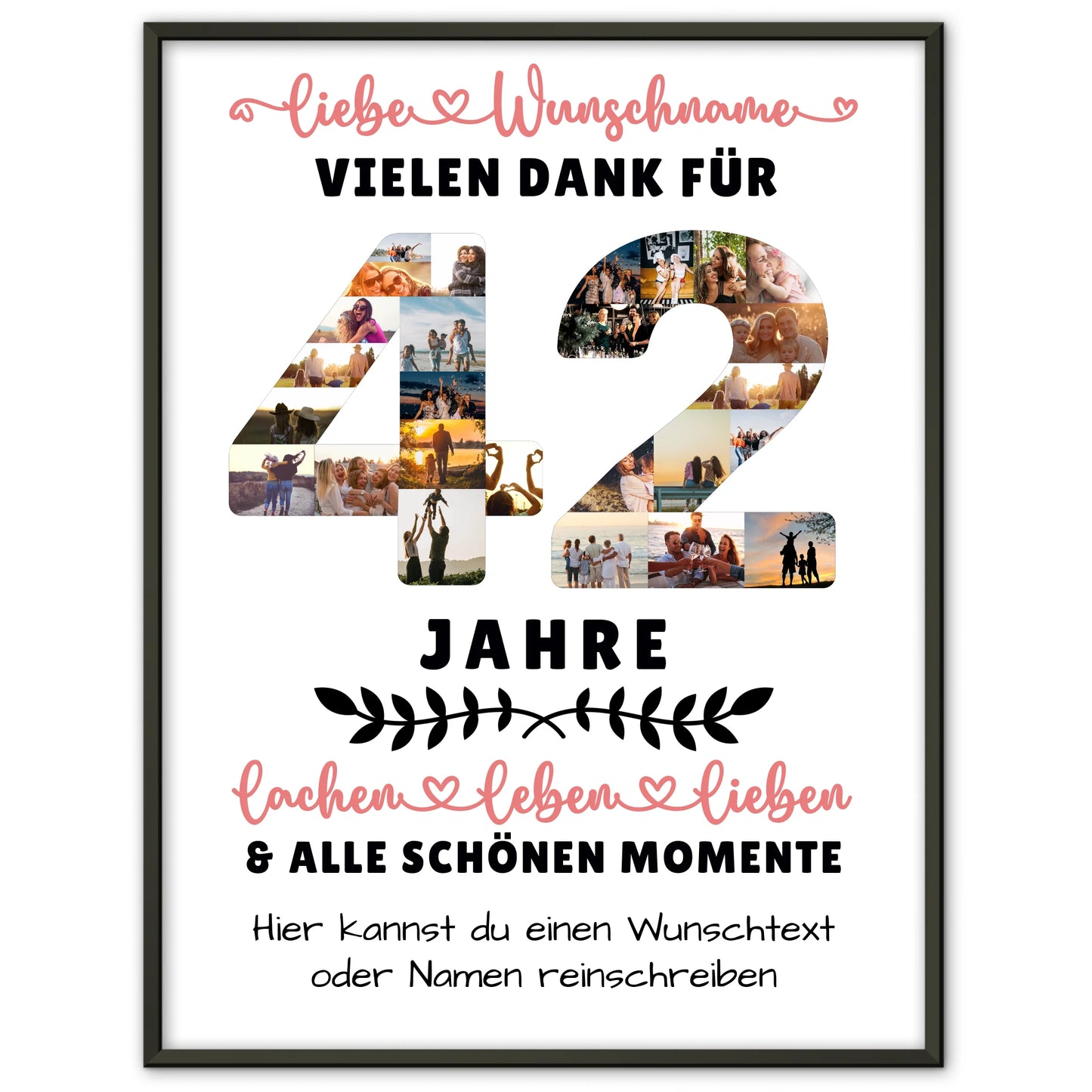 Personalisiertes Poster 42 Geburtstag Für Bruder Schwester Mama & Papa