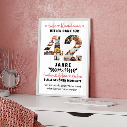 Personalisiertes Poster 42 Geburtstag Für Bruder Schwester Mama & Papa