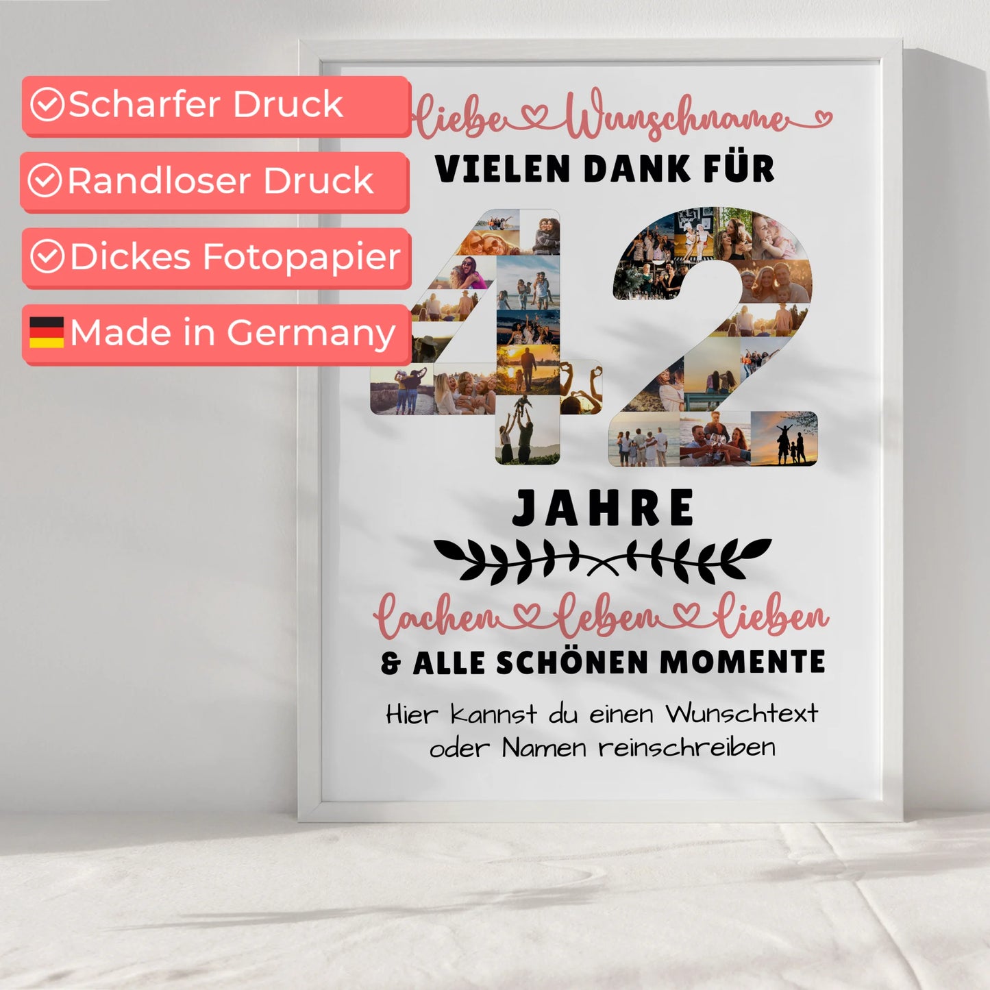 Personalisiertes Poster 42 Geburtstag Für Bruder Schwester Mama & Papa