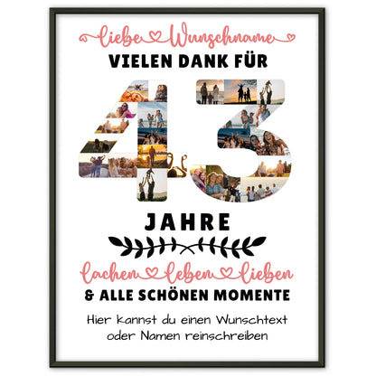 Personalisiertes Poster 43 Geburtstag Für Schwester Bruder Mama & Papa