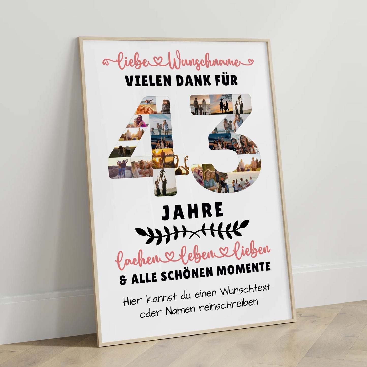 Personalisiertes Poster 43 Geburtstag Für Schwester Bruder Mama & Papa