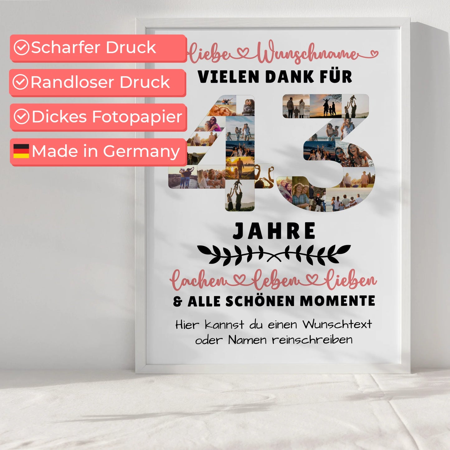 Personalisiertes Poster 43 Geburtstag Für Schwester Bruder Mama & Papa