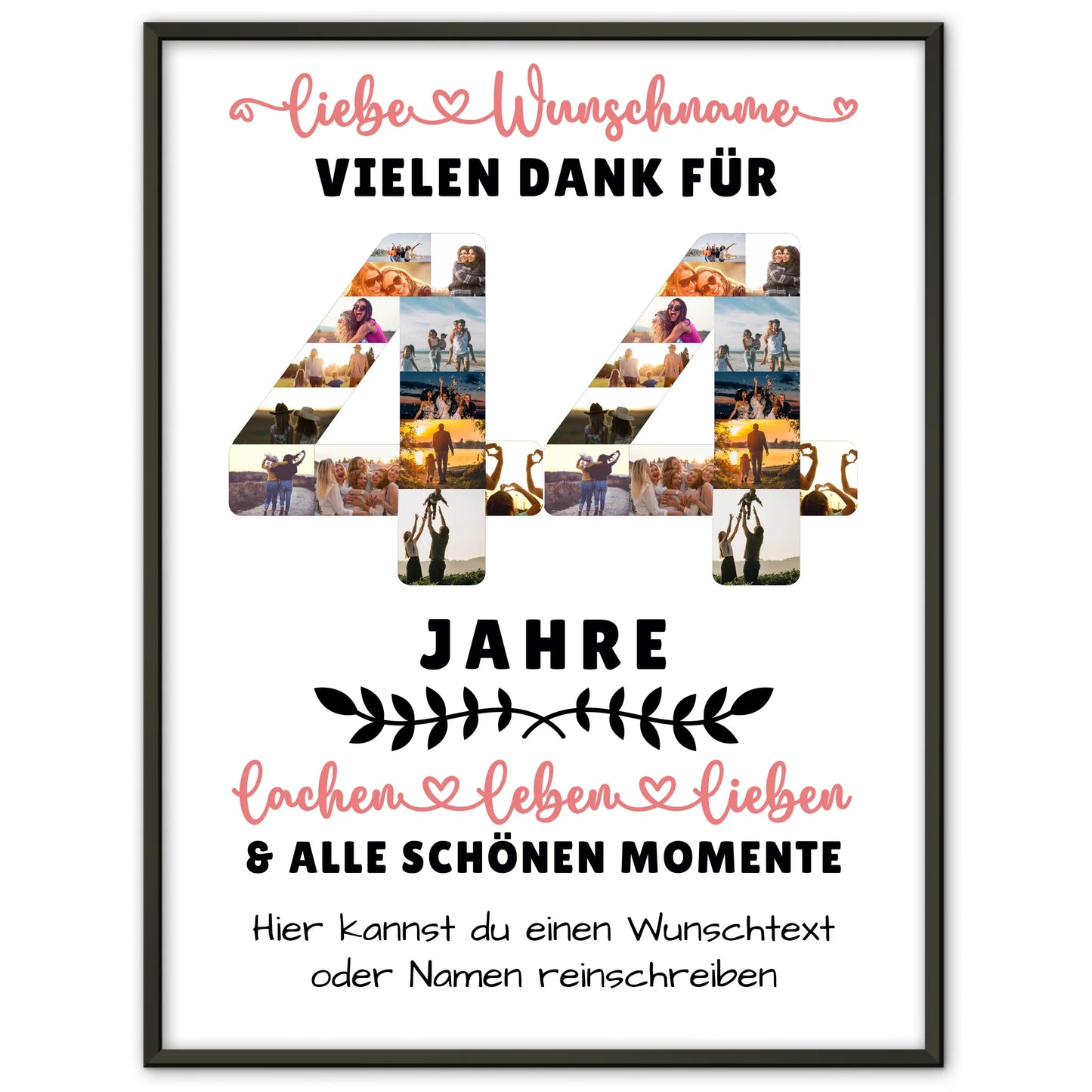 Personalisiertes Poster 44 Geburtstag Für Schwester Bruder Papa & Mama