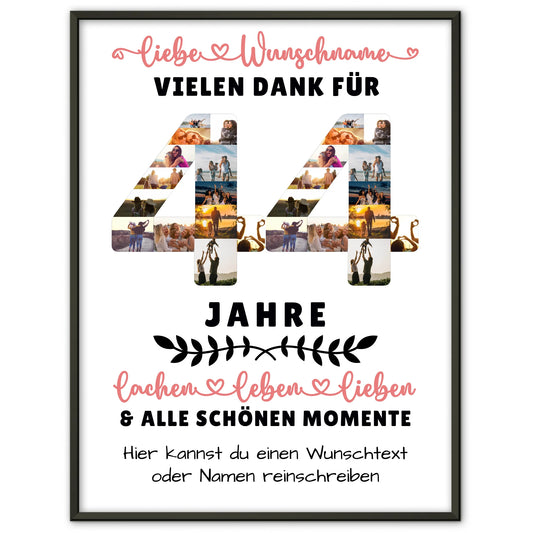 Personalisiertes Poster 44 Geburtstag Für Schwester Bruder Papa & Mama
