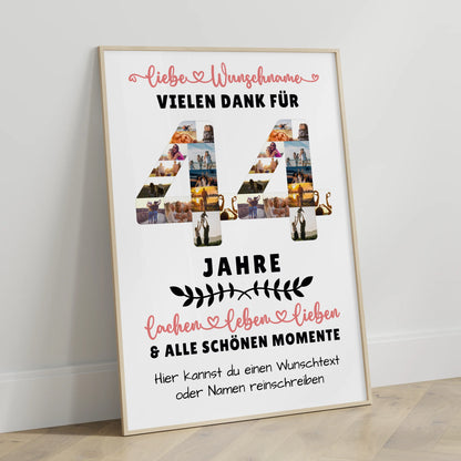 Personalisiertes Poster 44 Geburtstag Für Schwester Bruder Papa & Mama