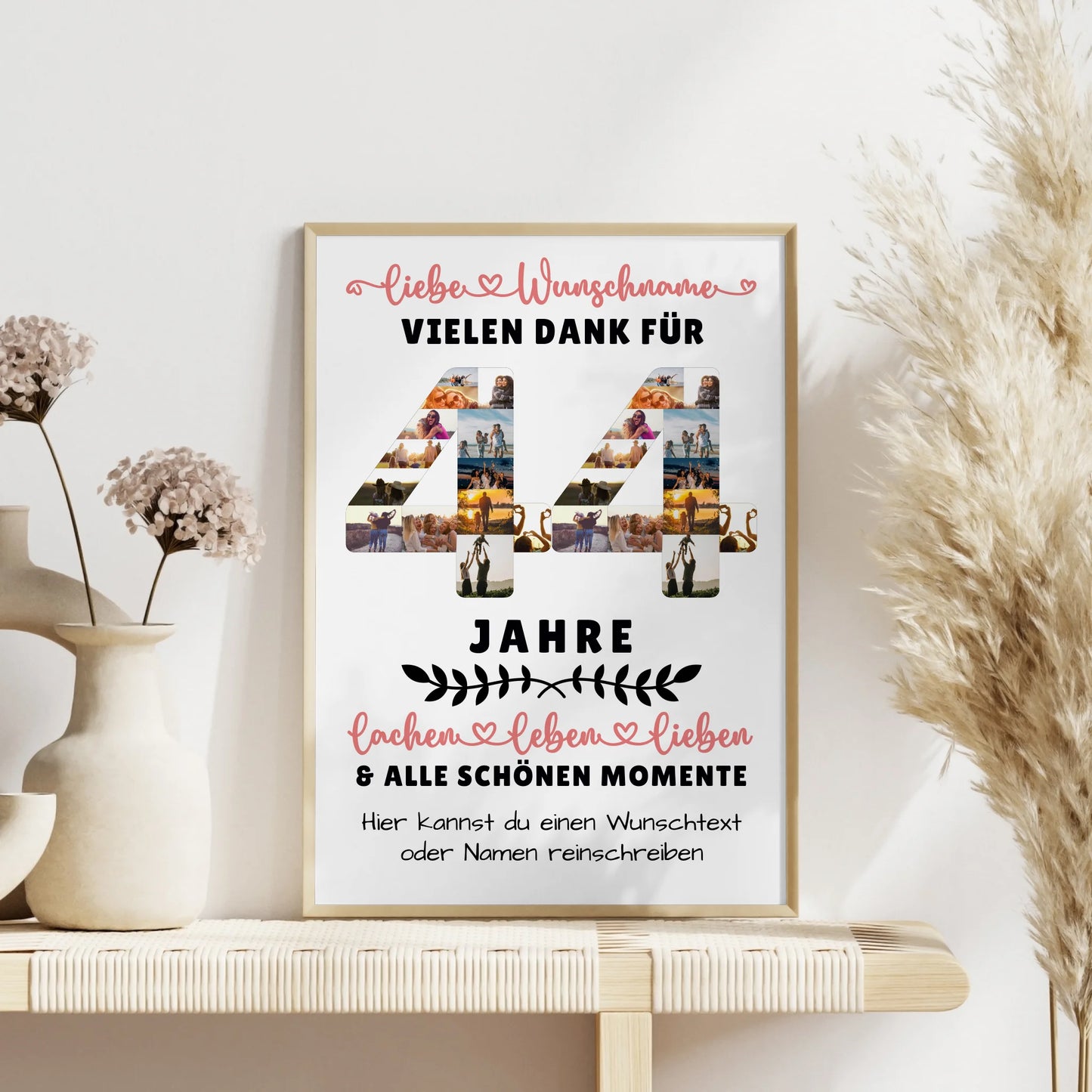 Personalisiertes Poster 44 Geburtstag Für Schwester Bruder Papa & Mama