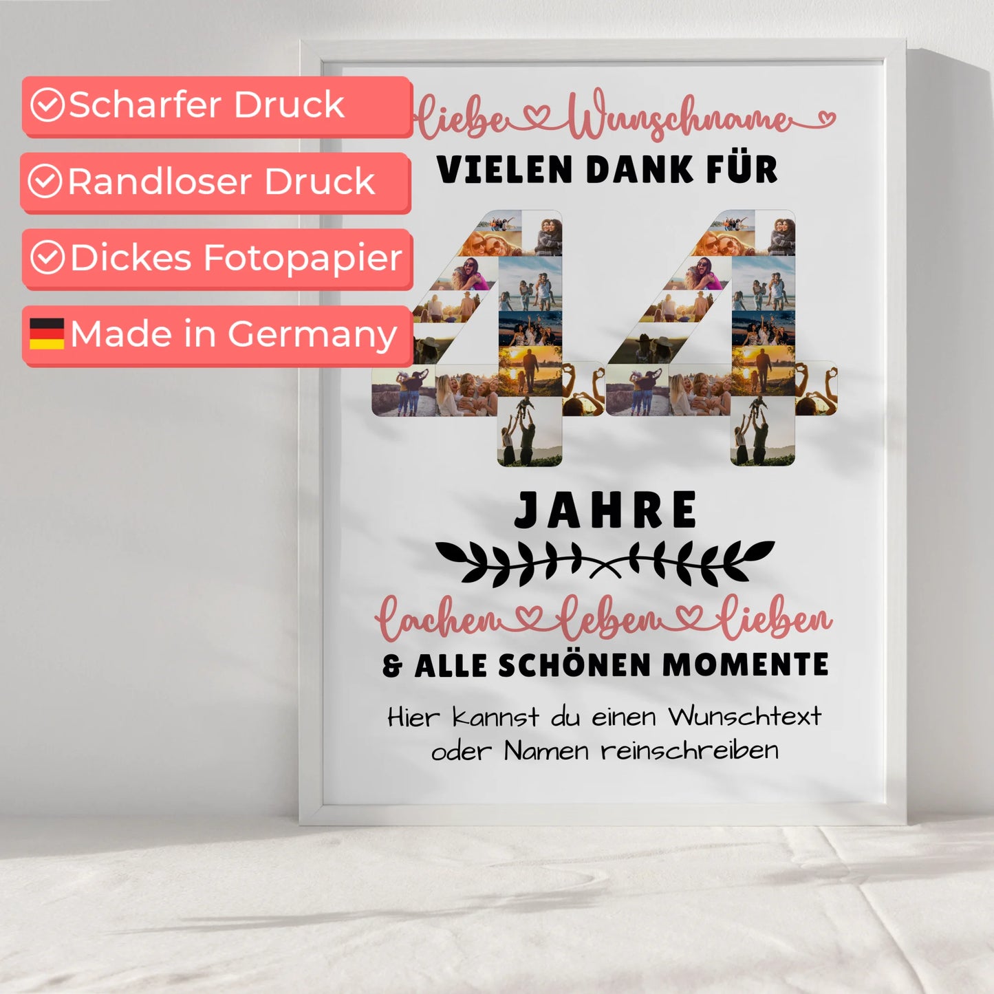 Personalisiertes Poster 44 Geburtstag Für Schwester Bruder Papa & Mama