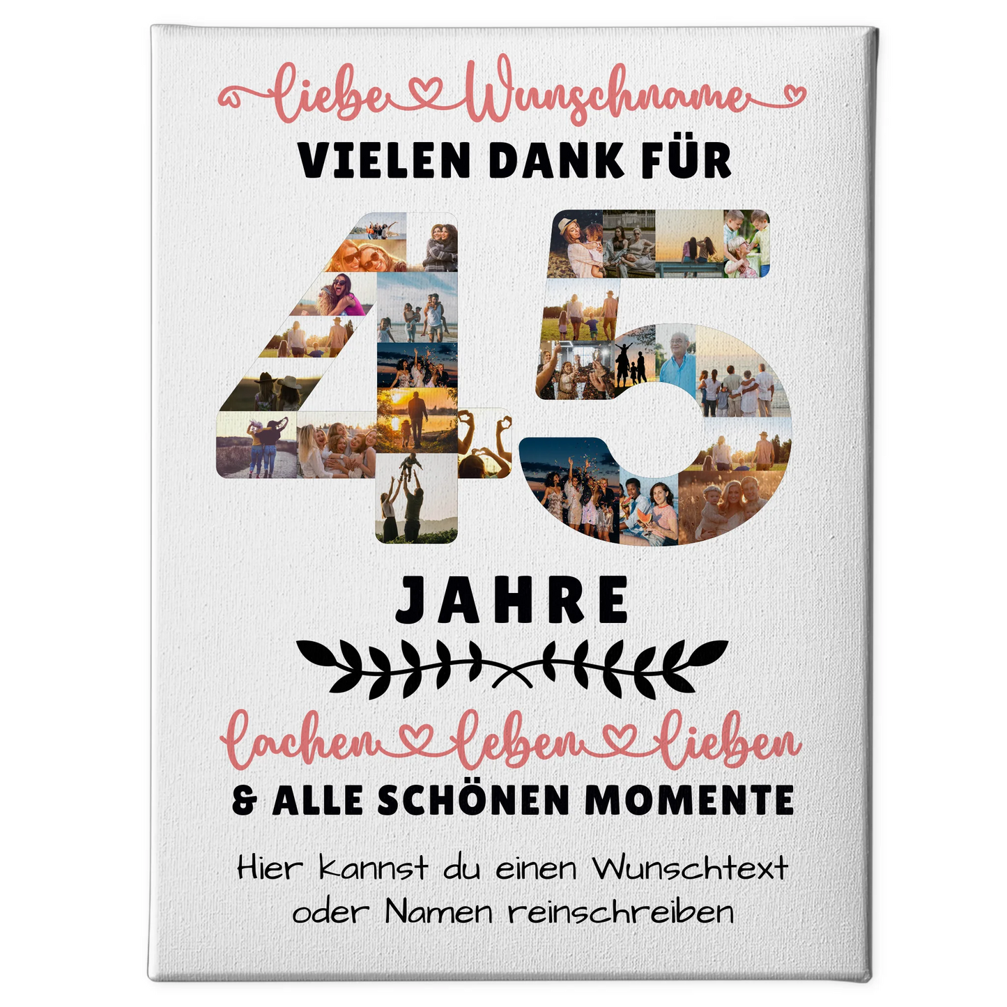 Personalisierte Leinwand 45 Geburtstag Für Mama Papa Schwester & Bruder 1