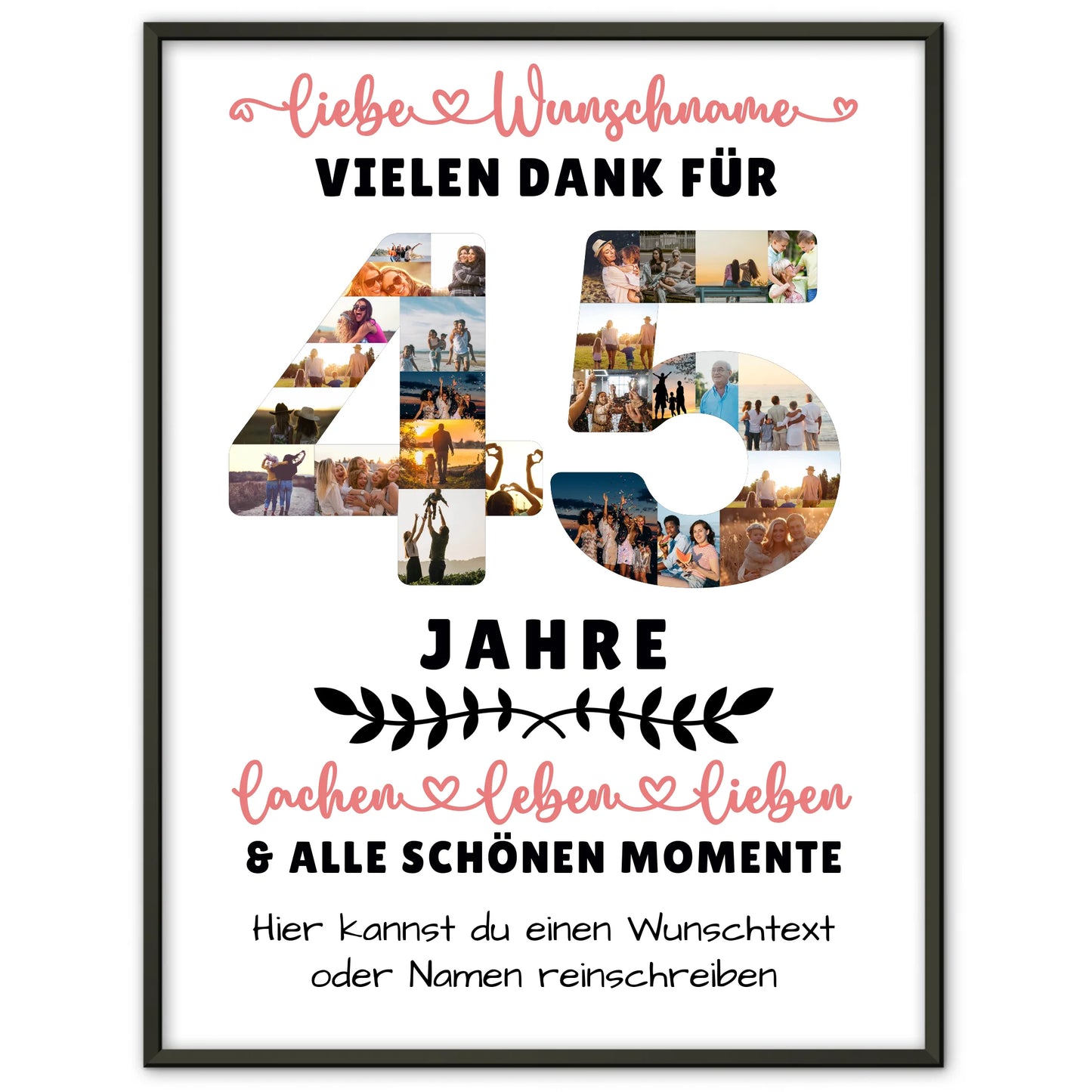 Personalisiertes Poster 45 Geburtstag Für Mama Papa Schwester & Bruder