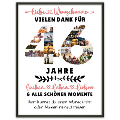 Personalisiertes Poster 46 Geburtstag Für Papa Mama Schwester & Bruder