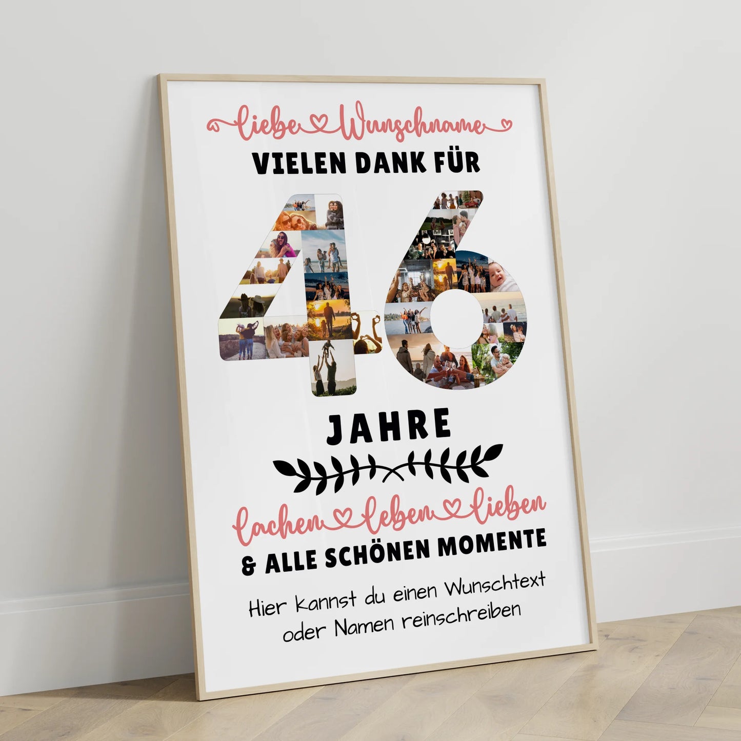Personalisiertes Poster 46 Geburtstag Für Papa Mama Schwester & Bruder