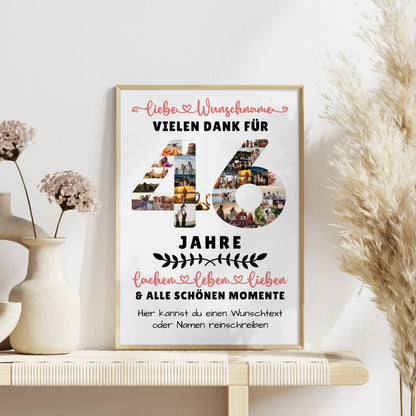 Personalisiertes Poster 46 Geburtstag Für Papa Mama Schwester & Bruder