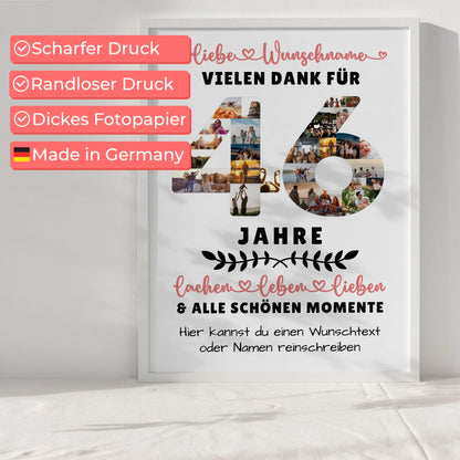 Personalisiertes Poster 46 Geburtstag Für Papa Mama Schwester & Bruder