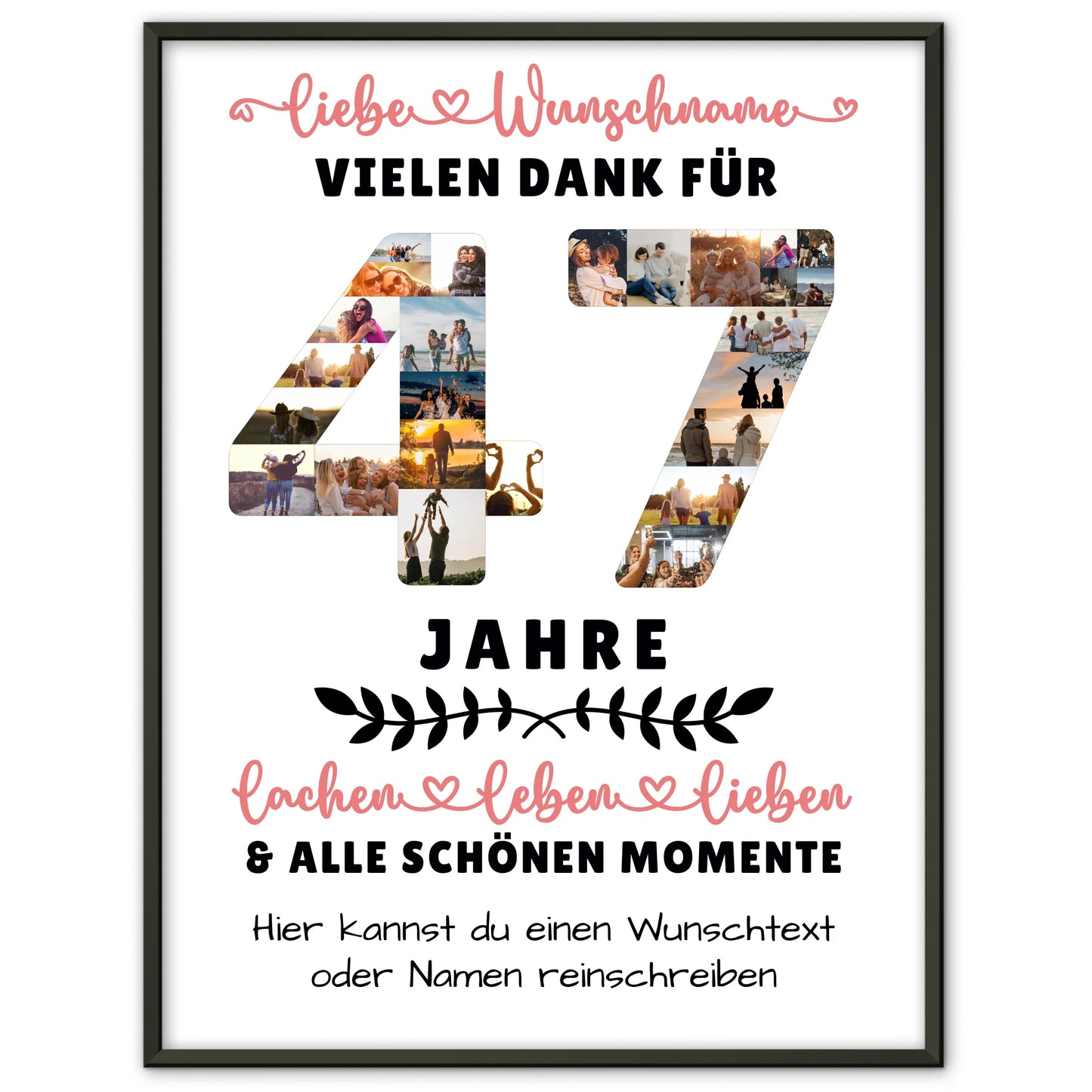 Personalisiertes Poster 47 Geburtstag Für Papa Mama Bruder & Schwester