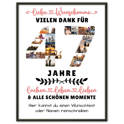 Personalisiertes Poster 47 Geburtstag Für Papa Mama Bruder & Schwester
