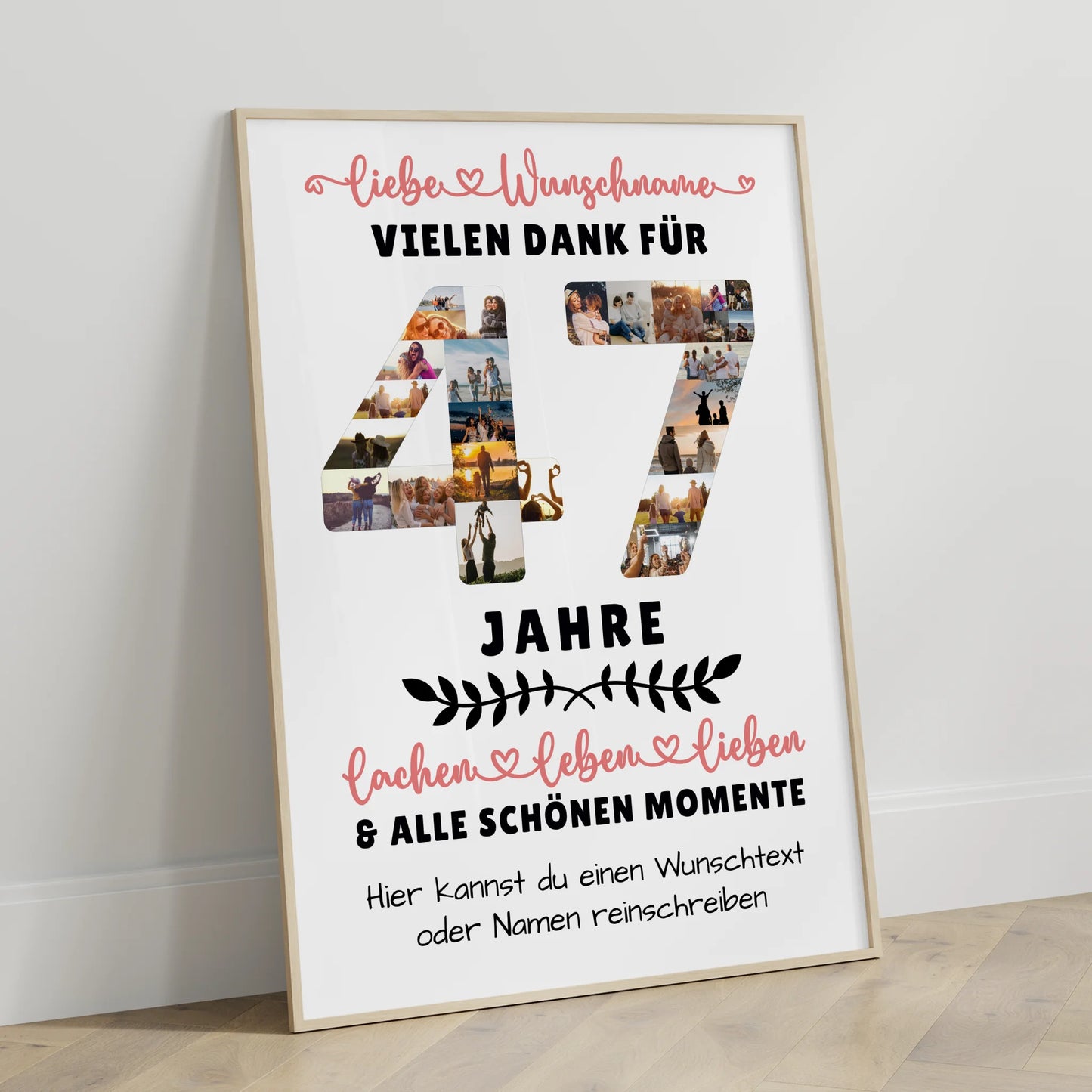 Personalisiertes Poster 47 Geburtstag Für Papa Mama Bruder & Schwester