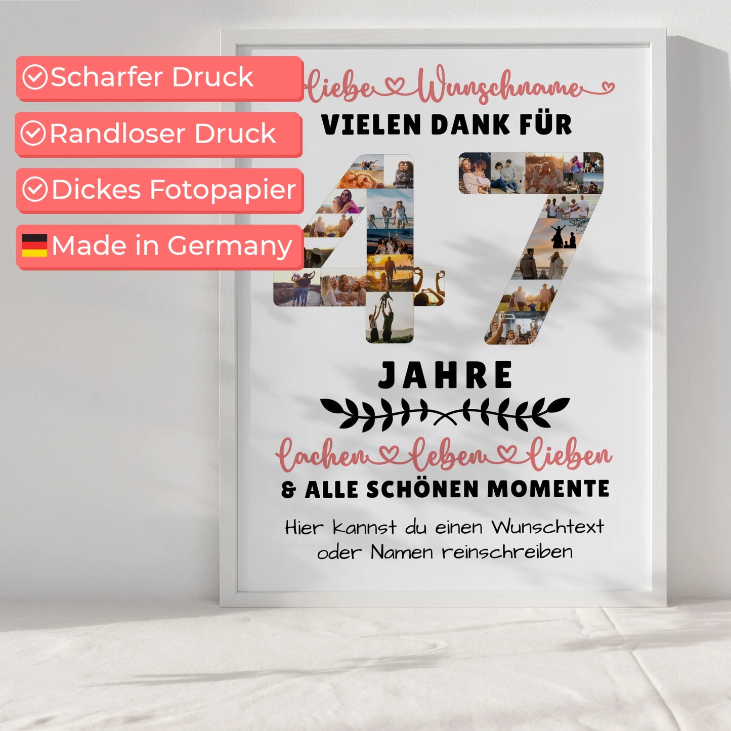 Personalisiertes Poster 47 Geburtstag Für Papa Mama Bruder & Schwester