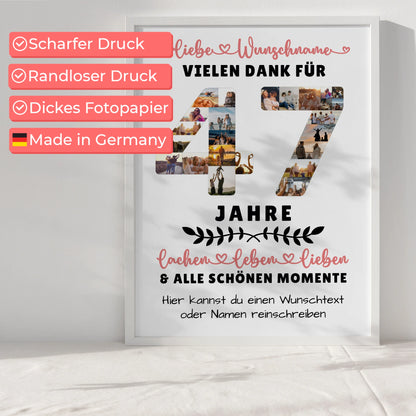 Personalisiertes Poster 47 Geburtstag Für Papa Mama Bruder & Schwester