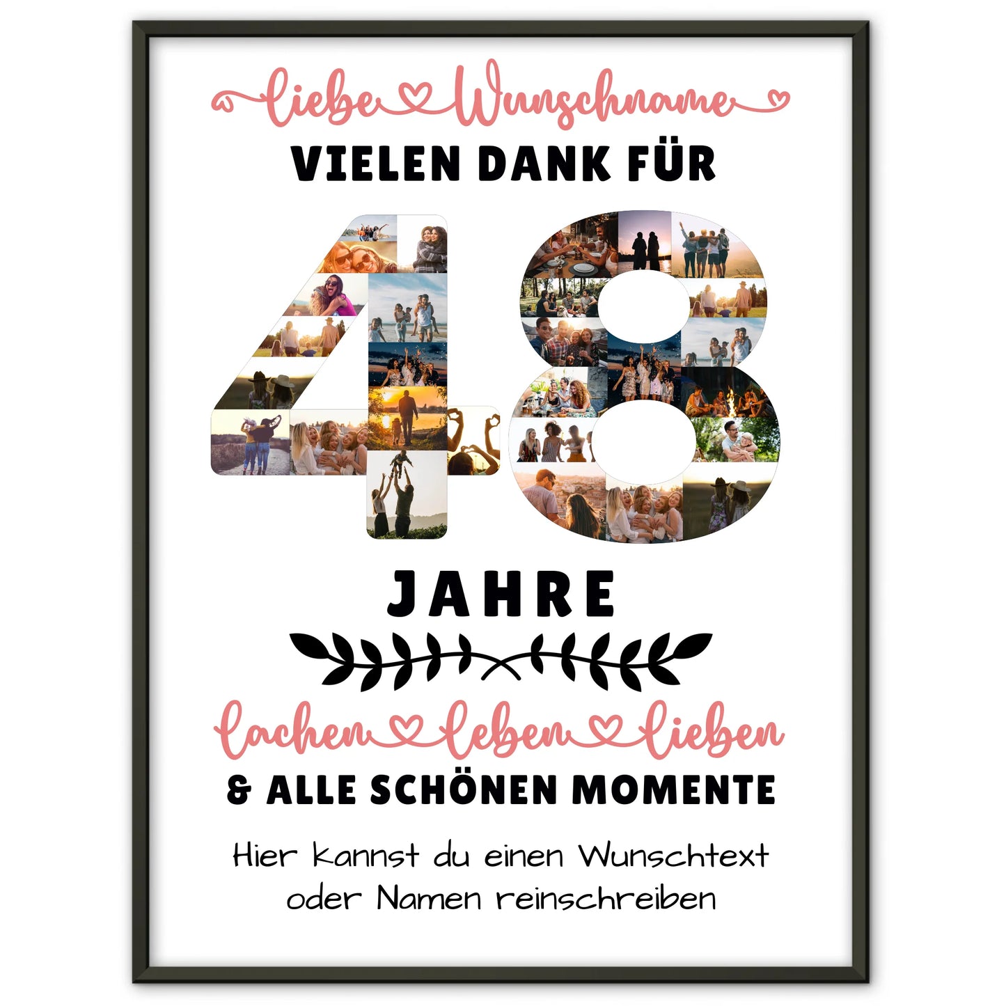 Personalisiertes Poster 48 Geburtstag Für Bruder Schwester Papa & Mama