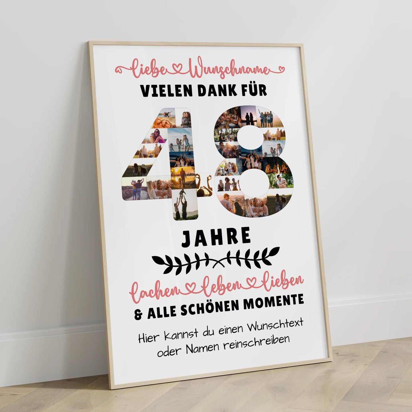 Personalisiertes Poster 48 Geburtstag Für Bruder Schwester Papa & Mama