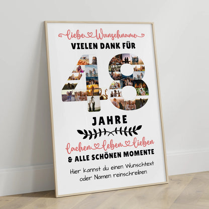 Personalisiertes Poster 48 Geburtstag Für Bruder Schwester Papa & Mama