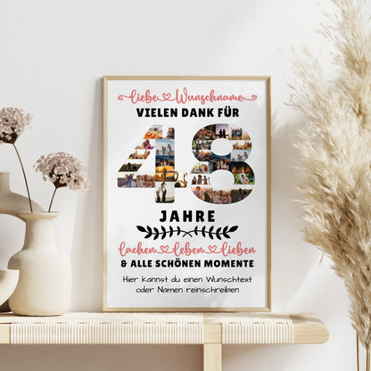 Personalisiertes Poster 48 Geburtstag Für Bruder Schwester Papa & Mama