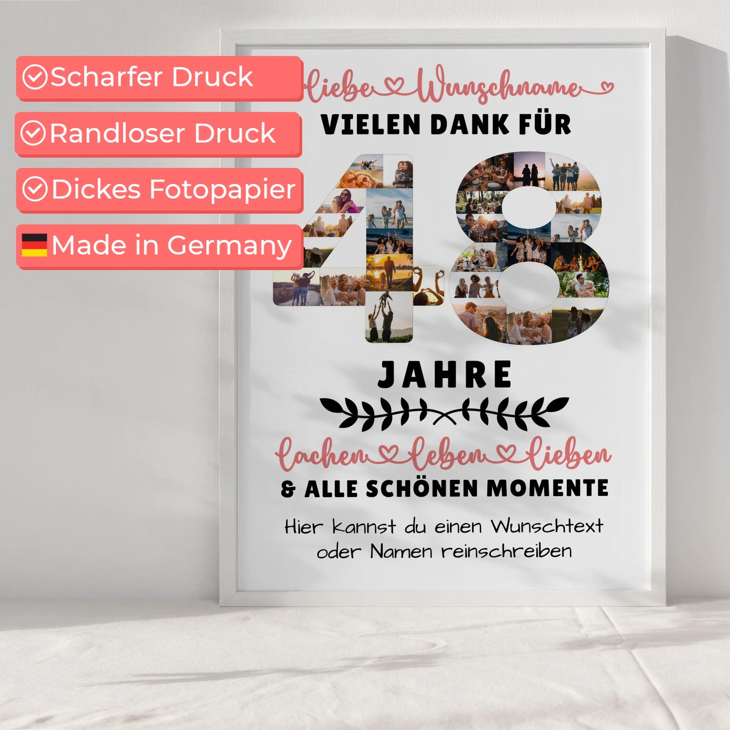 Personalisiertes Poster 48 Geburtstag Für Bruder Schwester Papa & Mama