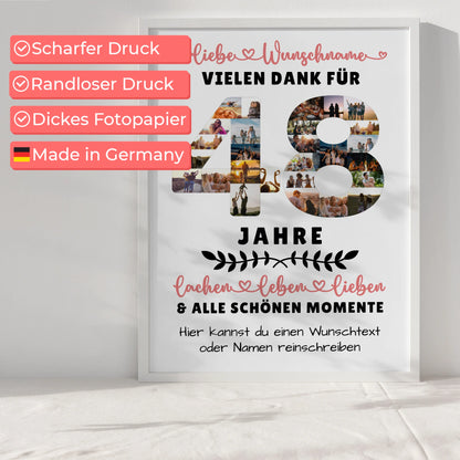 Personalisiertes Poster 48 Geburtstag Für Bruder Schwester Papa & Mama