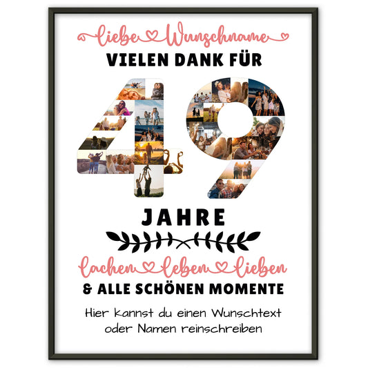 Personalisiertes Poster 49 Geburtstag Für Bruder Schwester Mama & Papa