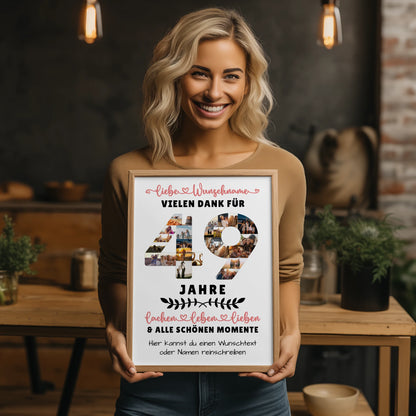 Personalisiertes Poster 49 Geburtstag Für Bruder Schwester Mama & Papa