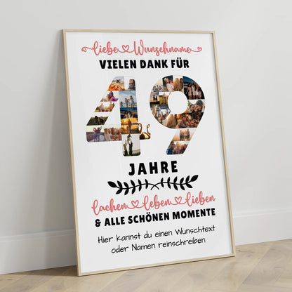 Personalisiertes Poster 49 Geburtstag Für Bruder Schwester Mama & Papa