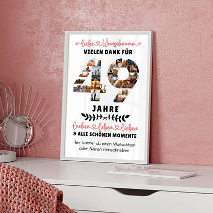 Personalisiertes Poster 49 Geburtstag Für Bruder Schwester Mama & Papa