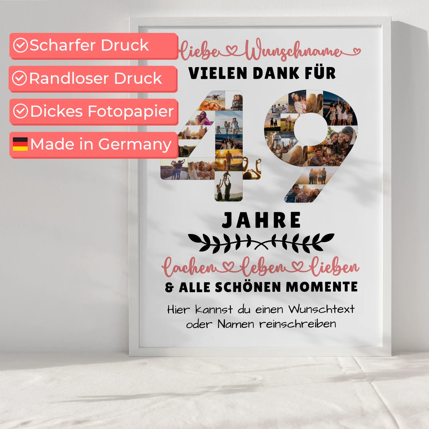 Personalisiertes Poster 49 Geburtstag Für Bruder Schwester Mama & Papa