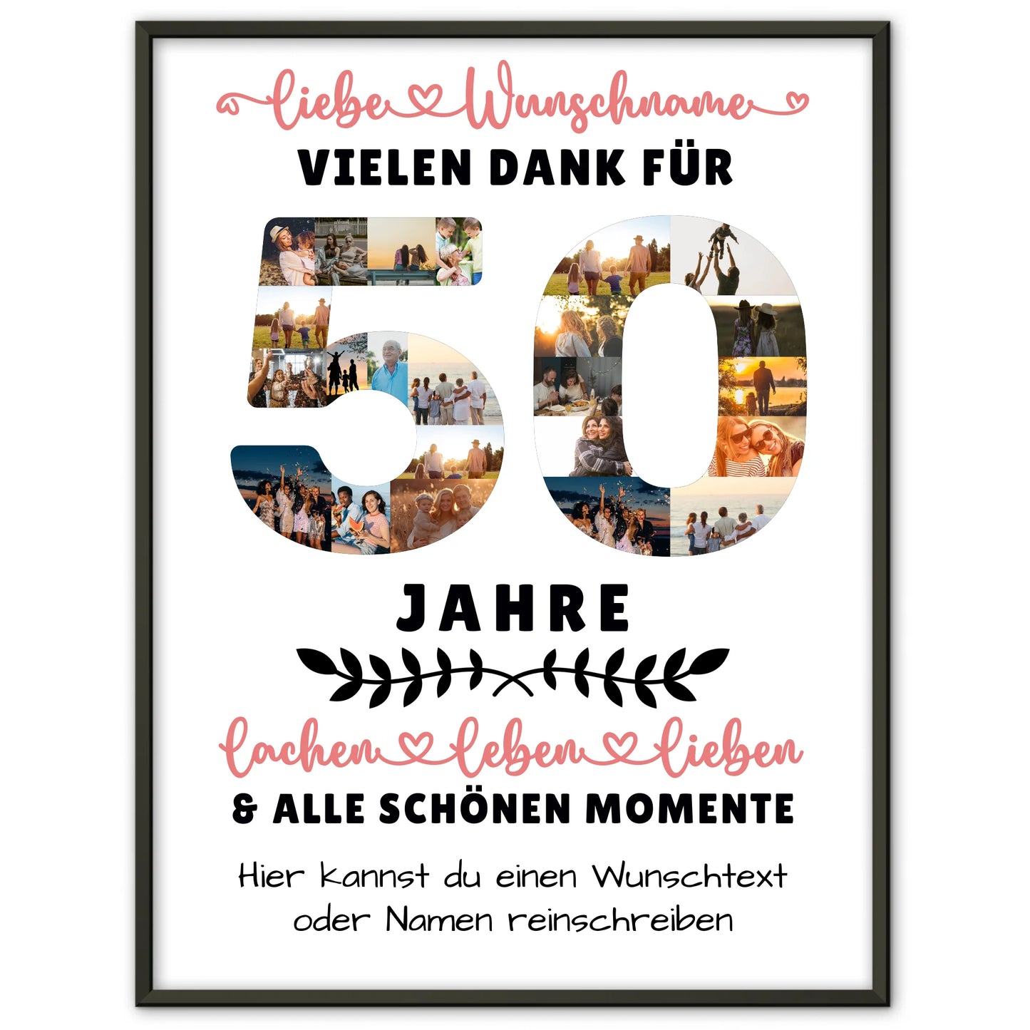 Personalisiertes Poster 50 Geburtstag Für Schwester Bruder Mama & Papa