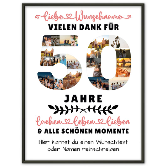 Personalisiertes Poster 50 Geburtstag Für Schwester Bruder Mama & Papa