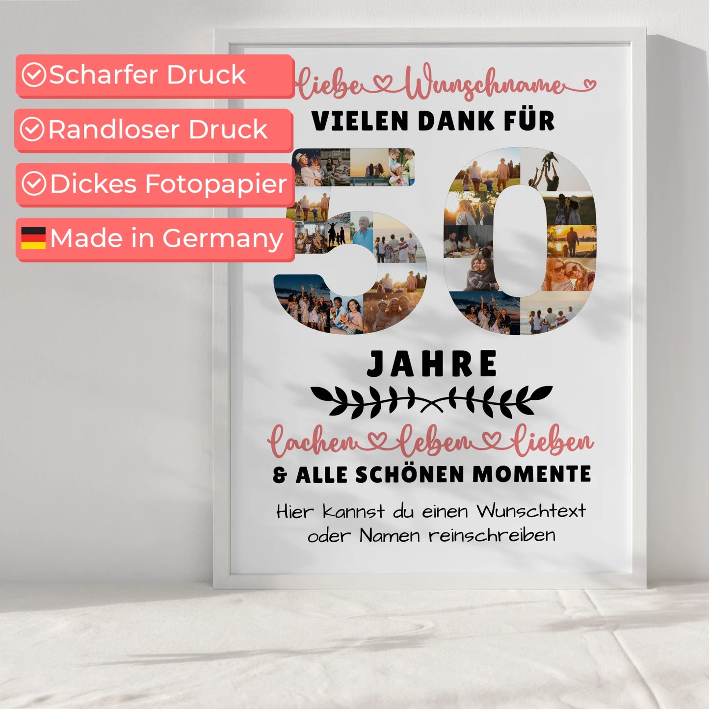 Personalisiertes Poster 50 Geburtstag Für Schwester Bruder Mama & Papa