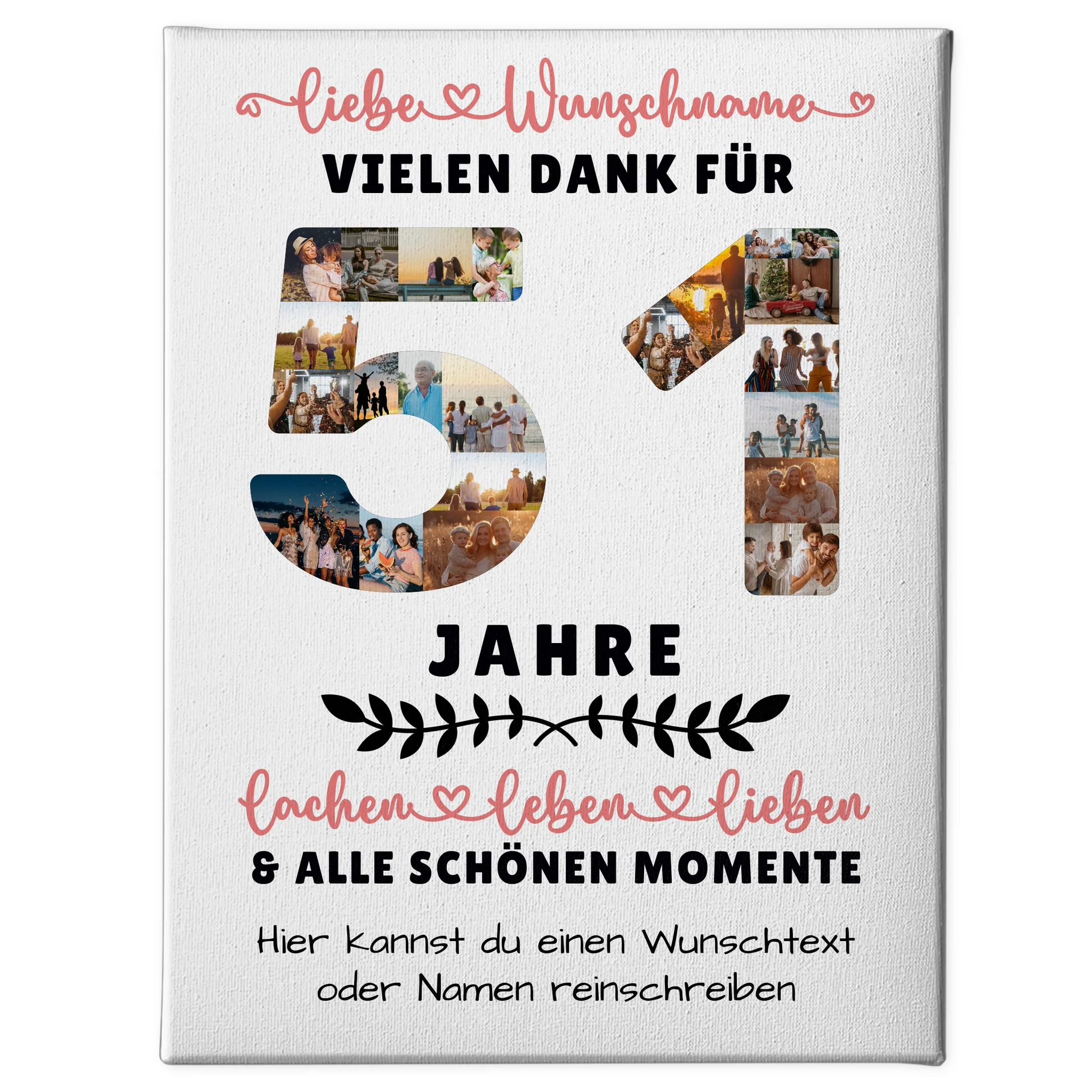 Personalisierte Leinwand 51 Geburtstag Für Schwester Bruder Papa & Mama 1