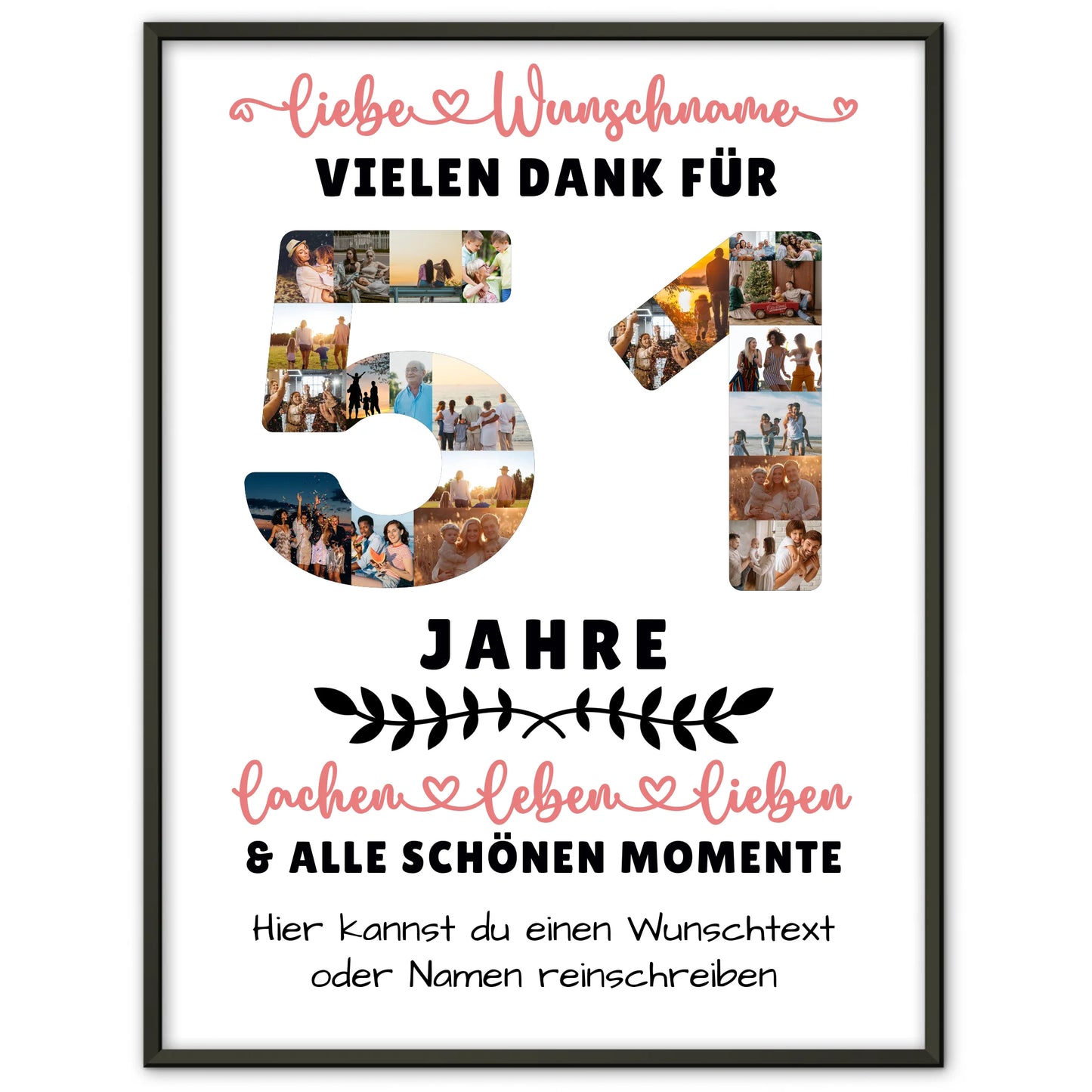 Personalisiertes Poster 51 Geburtstag Für Schwester Bruder Papa & Mama