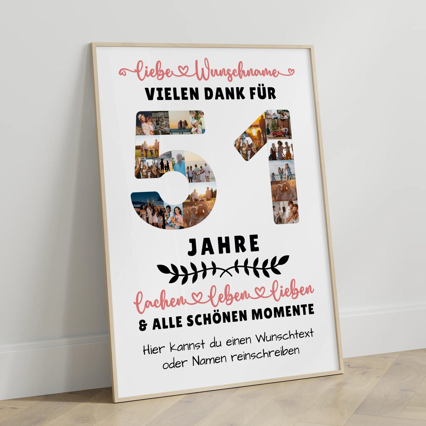 Personalisiertes Poster 51 Geburtstag Für Schwester Bruder Papa & Mama