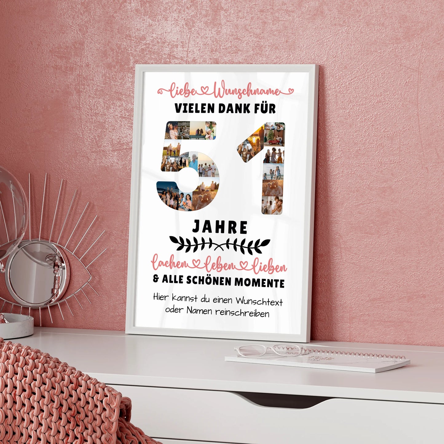 Personalisiertes Poster 51 Geburtstag Für Schwester Bruder Papa & Mama