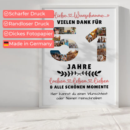 Personalisiertes Poster 51 Geburtstag Für Schwester Bruder Papa & Mama