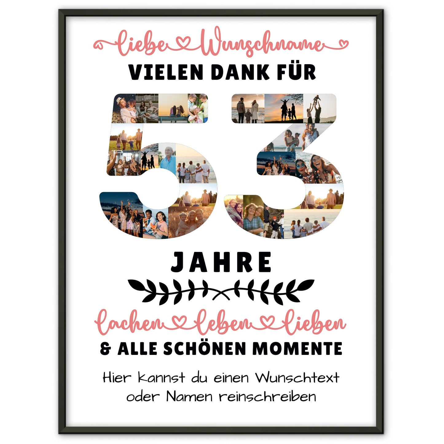 Personalisiertes Poster 53 Geburtstag Für Papa Mama Schwester & Bruder