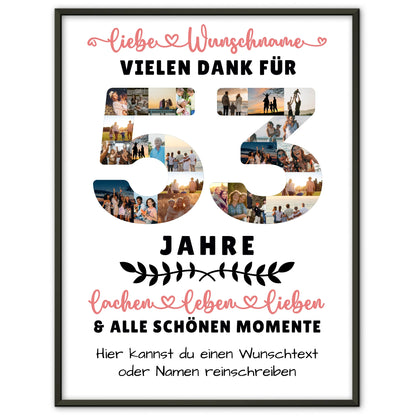 Personalisiertes Poster 53 Geburtstag Für Papa Mama Schwester & Bruder