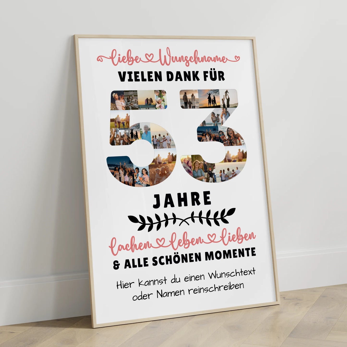 Personalisiertes Poster 53 Geburtstag Für Papa Mama Schwester & Bruder