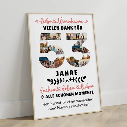 Personalisiertes Poster 53 Geburtstag Für Papa Mama Schwester & Bruder