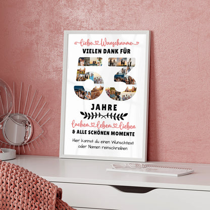 Personalisiertes Poster 53 Geburtstag Für Papa Mama Schwester & Bruder