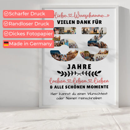 Personalisiertes Poster 53 Geburtstag Für Papa Mama Schwester & Bruder
