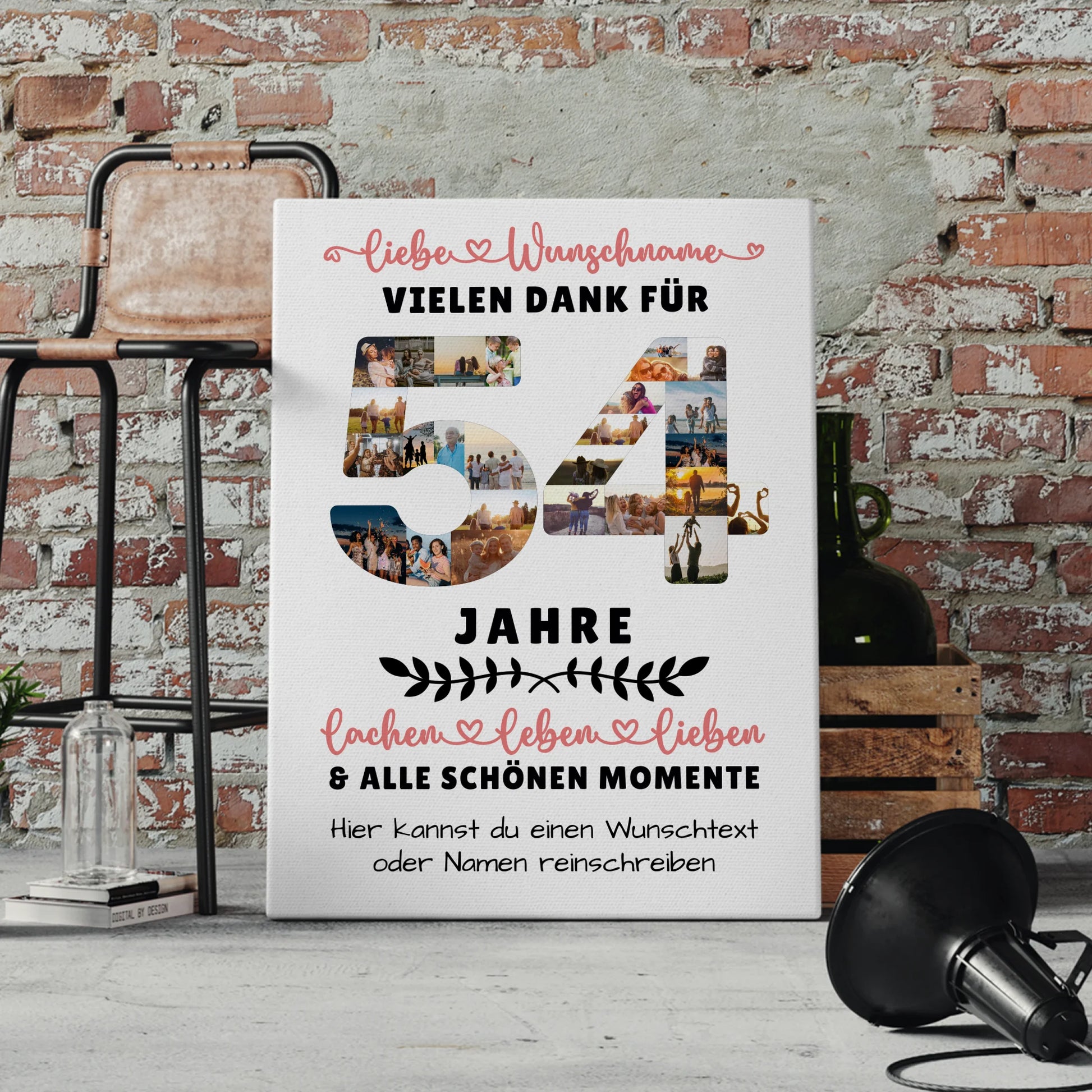 Personalisierte Leinwand 54 Geburtstag Für Papa Mama Bruder & Schwester 4