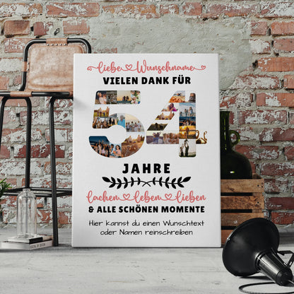 Personalisierte Leinwand 54 Geburtstag Für Papa Mama Bruder & Schwester 4